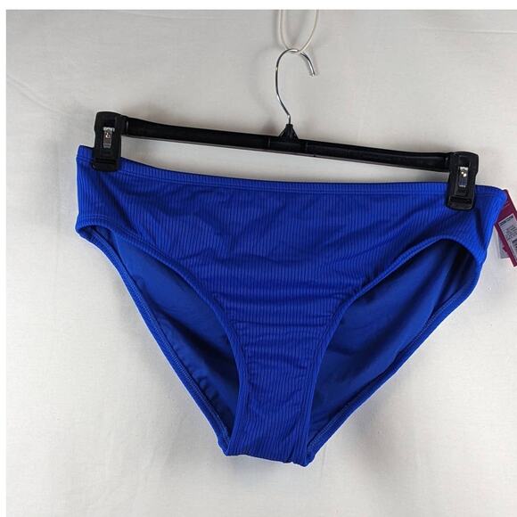Ribbed Cheeky Bikini Bottom Plus Xhilaration Blue 20W/22W‎ Swimsuit Beach Pool - Picture 1 of 6